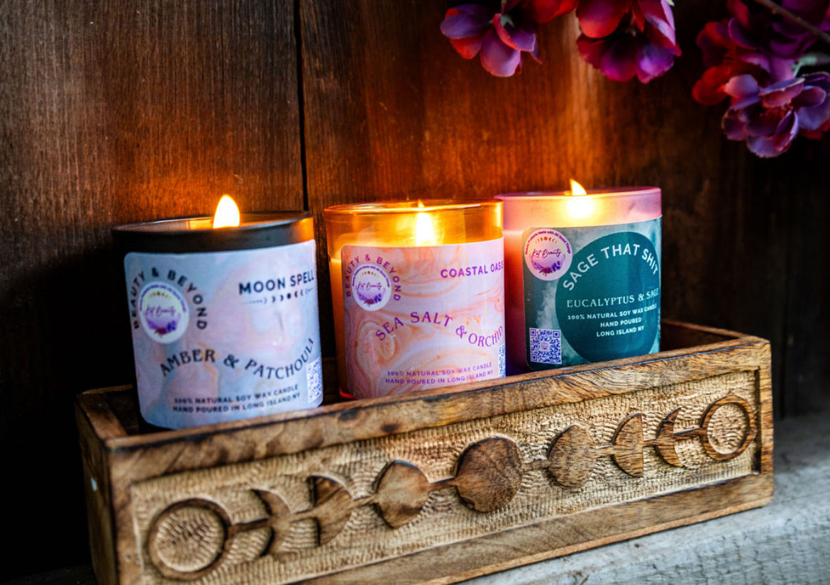 Hand poured natural wax candles