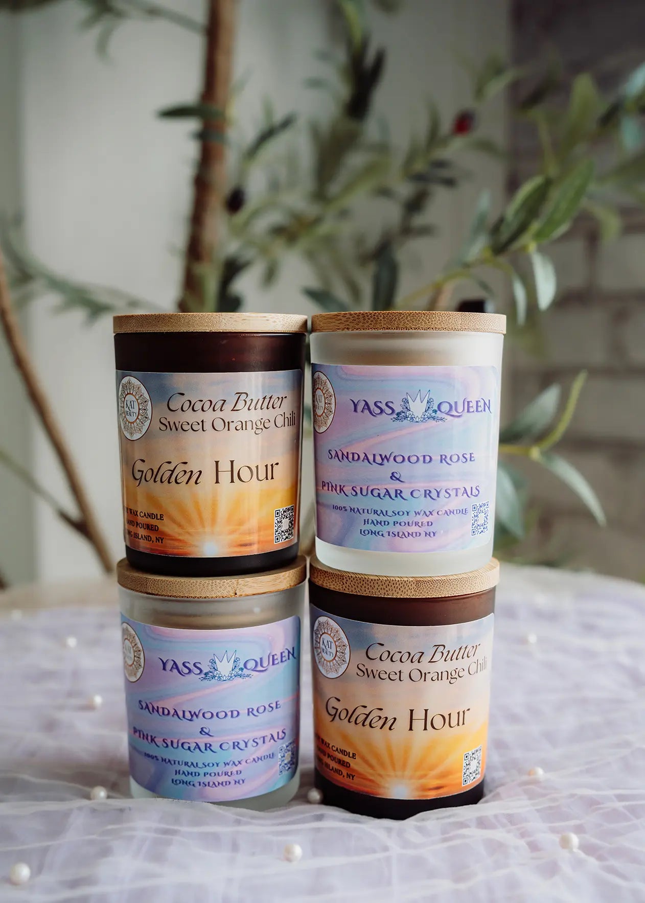 Hand poured natural wax candles