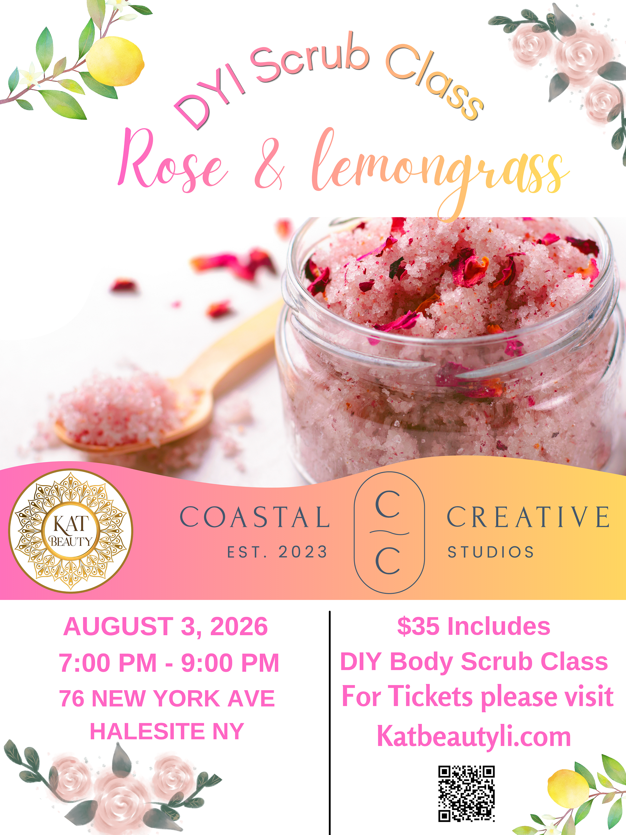 Rose & Lemongrass DIY Body Scrub Class