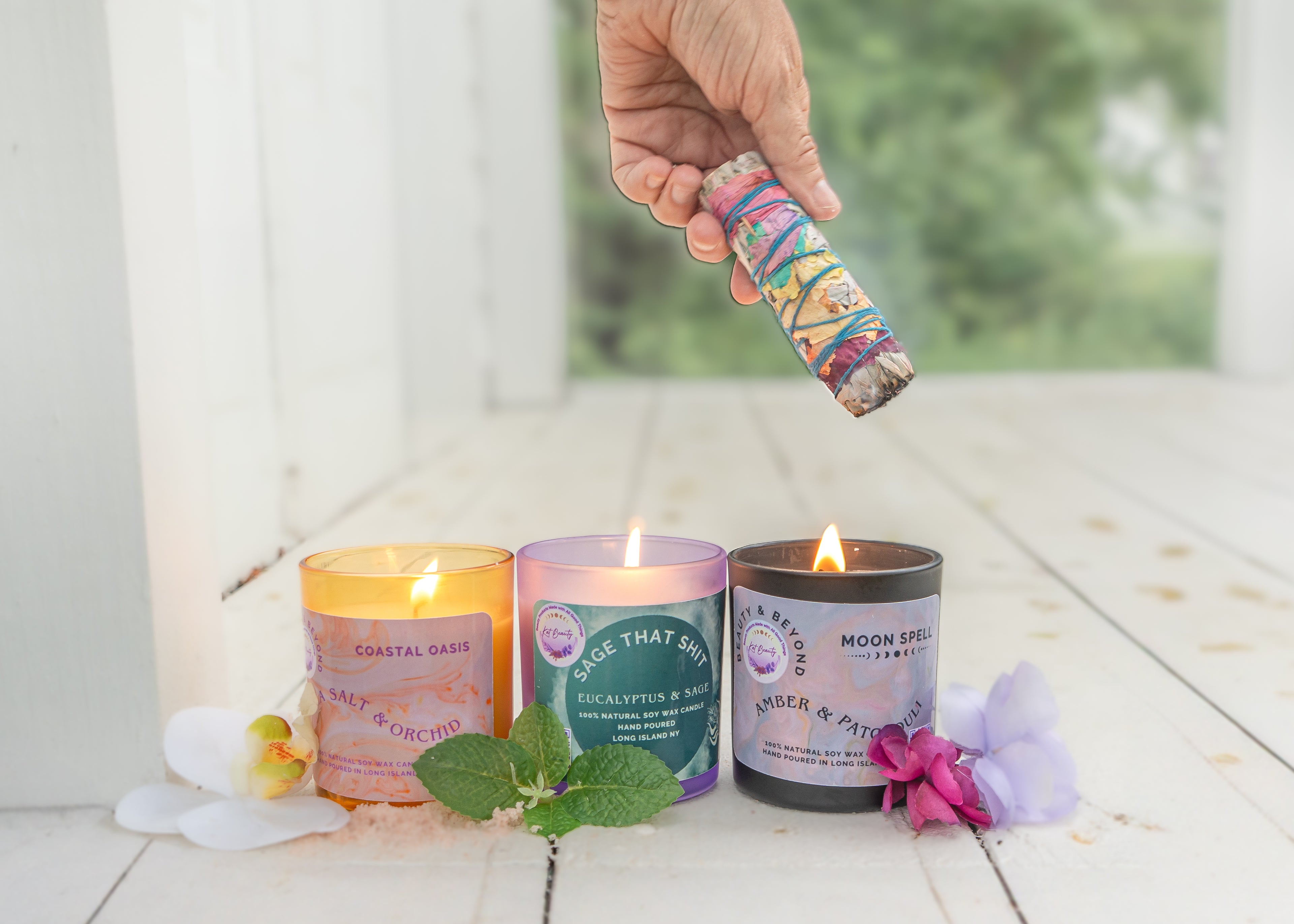 Sage That Shit Candle & Chakra Sage Stick Bundle