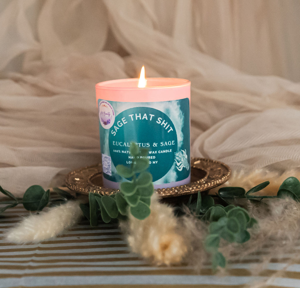 Sage That Shit Candle & Chakra Sage Stick Bundle