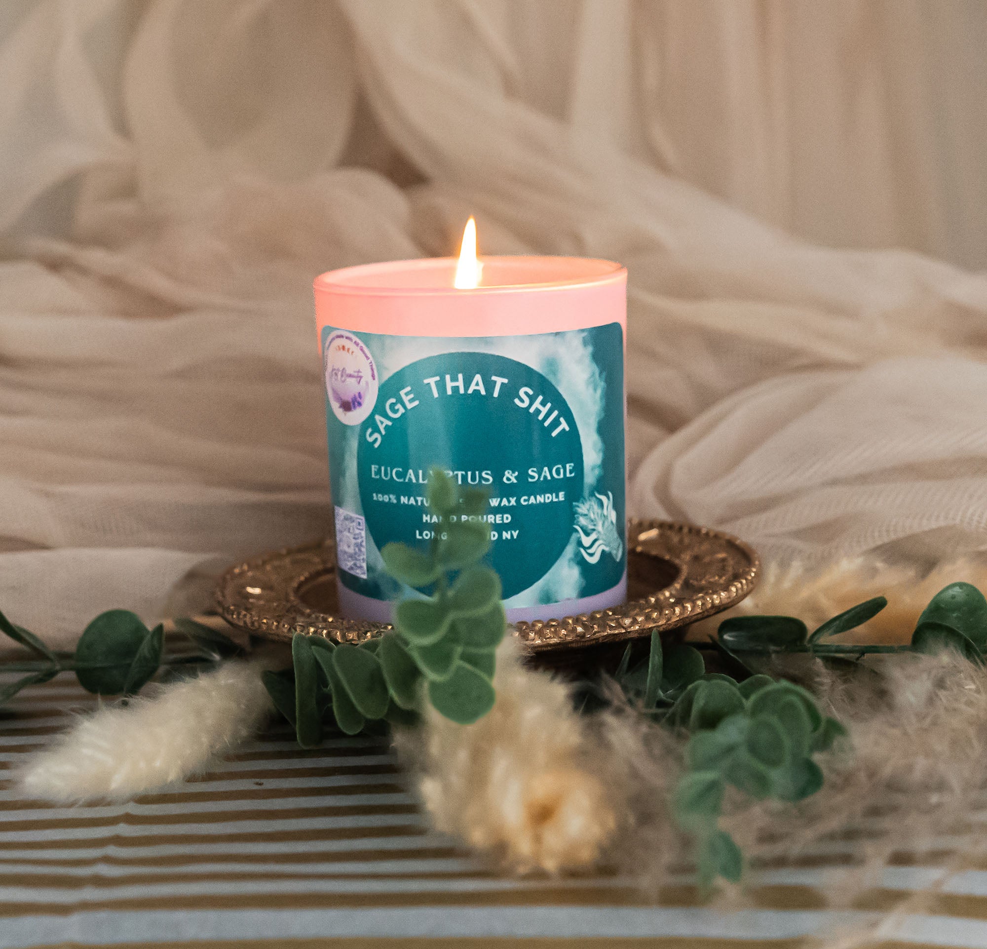 Sage That Shit Candle & Chakra Sage Stick Bundle